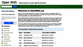 What Openwith.org website looked like in 2020 (3 years ago)