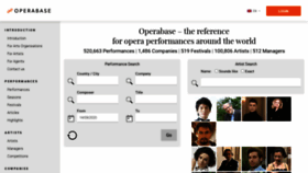 What Operabase.com website looked like in 2020 (3 years ago)