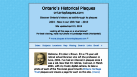 What Ontarioplaques.com website looked like in 2020 (3 years ago)