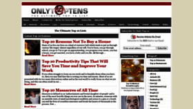 What Onlytoptens.com website looked like in 2020 (3 years ago)
