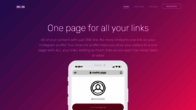 What Onelink.page website looked like in 2020 (3 years ago)