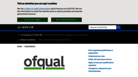 What Ofqual.gov.uk website looked like in 2020 (3 years ago)