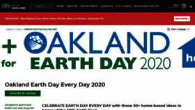 What Oaklandearthday.org website looked like in 2020 (3 years ago)