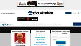What Obits.columbian.com website looked like in 2020 (3 years ago)