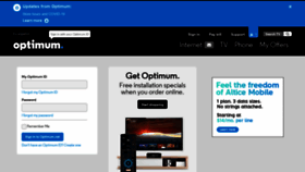 What Optimum.net website looked like in 2021 (3 years ago)