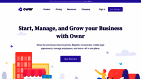What Ownr.co website looked like in 2021 (3 years ago)