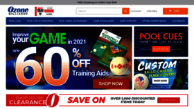 What Ozonebilliards.com website looked like in 2021 (3 years ago)