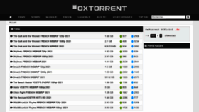 What Oxtorrent.fr website looked like in 2021 (3 years ago)