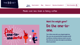 What One2onediet.com website looked like in 2021 (3 years ago)