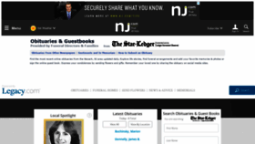 What Obits.nj.com website looked like in 2021 (3 years ago)
