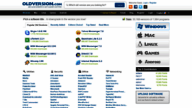 What Oldversion.com website looked like in 2021 (3 years ago)