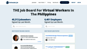 What Onlinejobs.ph website looked like in 2021 (3 years ago)