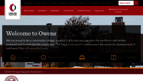What Owens.edu website looked like in 2021 (3 years ago)