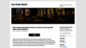 What Ourfiniteworld.com website looked like in 2021 (4 years ago)