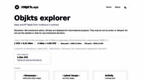 What Objkts.xyz website looked like in 2021 (2 years ago)