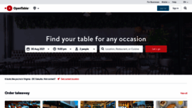 What Opentable.com.au website looked like in 2021 (2 years ago)
