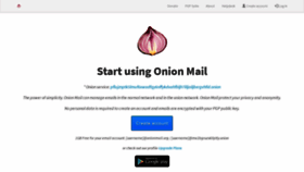 What Onionmail.org website looked like in 2021 (2 years ago)