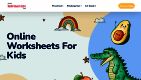 What Onlineworksheetsforkids.com website looked like in 2021 (2 years ago)