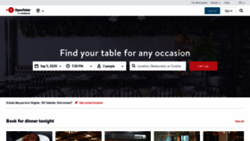 What Opentable.sg website looked like in 2021 (4 years ago)
