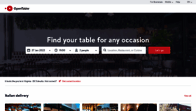 What Opentable.co.uk website looked like in 2022 (2 years ago)