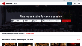 What Opentable.ie website looked like in 2022 (2 years ago)