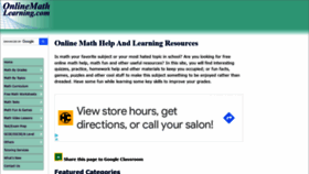 What Onlinemathlearning.com website looked like in 2022 (2 years ago)