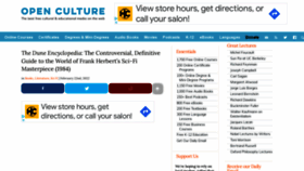 What Openculture.com website looked like in 2022 (2 years ago)