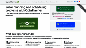 What Optaplanner.org website looked like in 2022 (2 years ago)