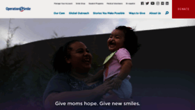What Operationsmile.org website looked like in 2022 (1 year ago)