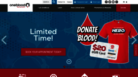What Oneblood.org website looked like in 2022 (1 year ago)
