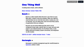 What Onethingwell.org website looked like in 2022 (1 year ago)