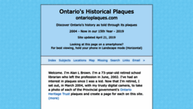 What Ontarioplaques.com website looked like in 2022 (1 year ago)