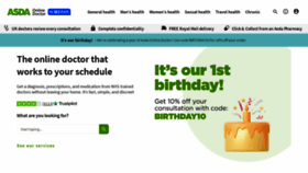 What Onlinedoctor.asda.com website looked like in 2022 (1 year ago)