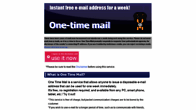 What Onetime-mail.com website looked like in 2022 (1 year ago)