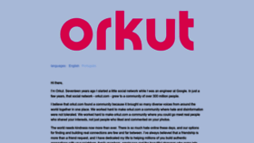 What Orkut.com website looked like in 2023 (1 year ago)