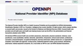 What Opennpi.com website looked like in 2023 (1 year ago)