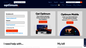 What Optimum.net website looked like in 2023 (1 year ago)