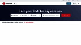 What Opentable.ie website looked like in 2023 (1 year ago)