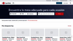 What Opentable.es website looked like in 2023 (1 year ago)