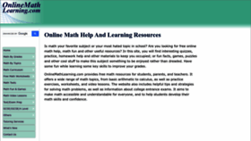What Onlinemathlearning.com website looked like in 2023 (1 year ago)