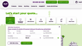 What Outsurance.co.za website looked like in 2023 (1 year ago)