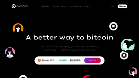 What Okcoin.com website looked like in 2023 (1 year ago)
