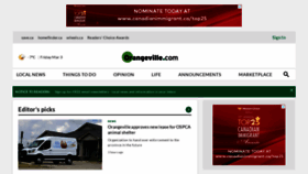 What Orangeville.com website looked like in 2023 (1 year ago)