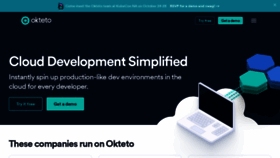 What Okteto.com website looked like in 2023 (1 year ago)