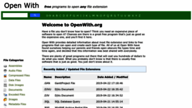 What Openwith.org website looked like in 2023 (1 year ago)