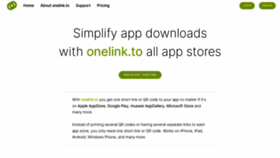 What Onelink.to website looked like in 2023 (1 year ago)