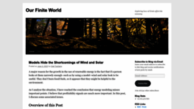 What Ourfiniteworld.com website looked like in 2023 (2 years ago)