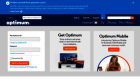 What Optimum.net website looks like in 2024 