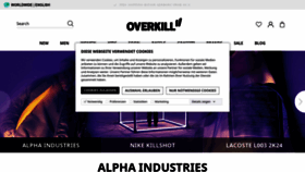 What Overkillshop.com website looks like in 2024 