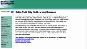 What Onlinemathlearning.com website looks like in 2024 